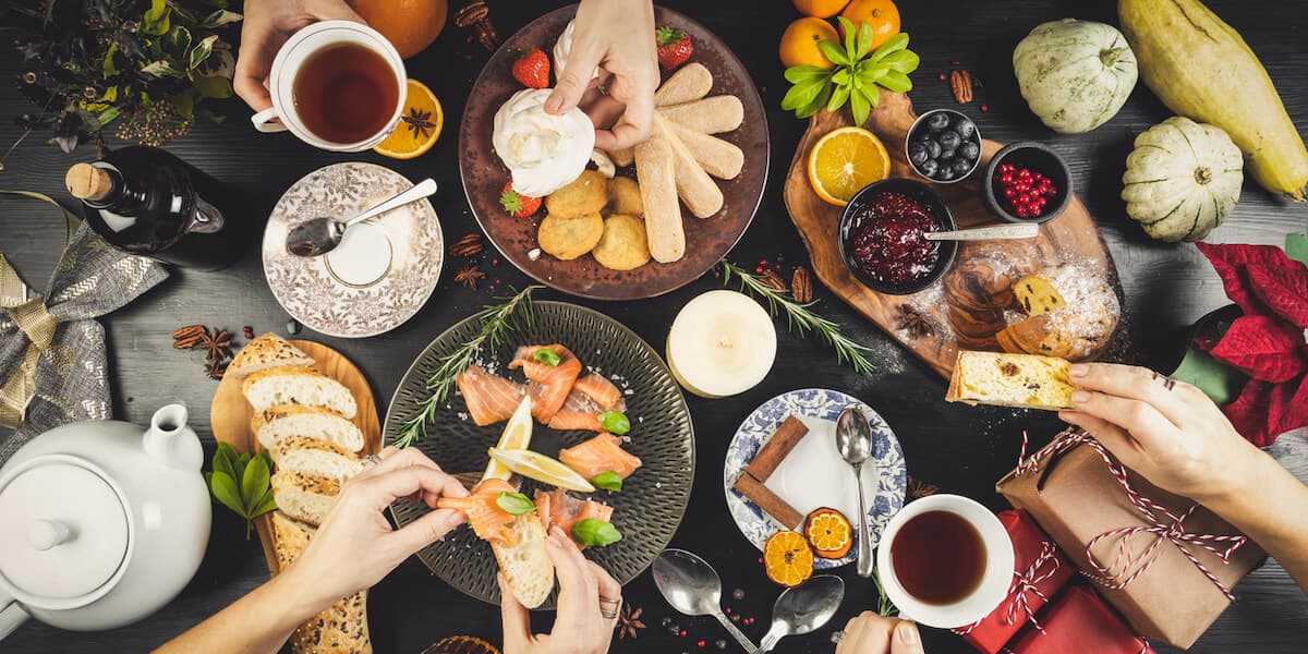 sharing food christmas